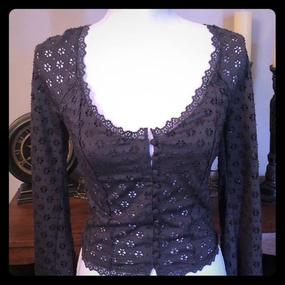 Free People Tops - Free People Eyelet Button Up Top